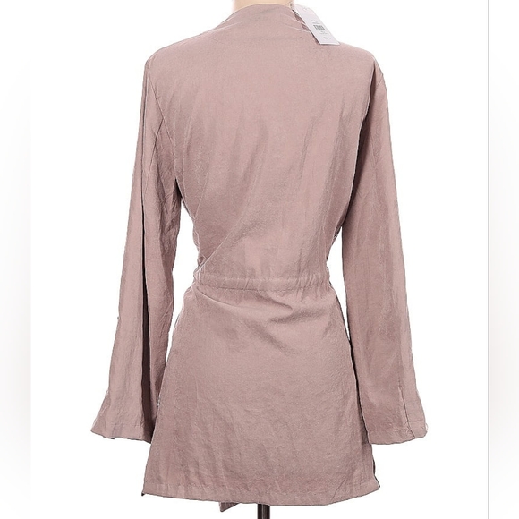 🆕 Joy Joy Tassel & Thread Mauve Wrap cotton-blend Tie Waist Balletcore Jacket_M - Picture 2 of 11